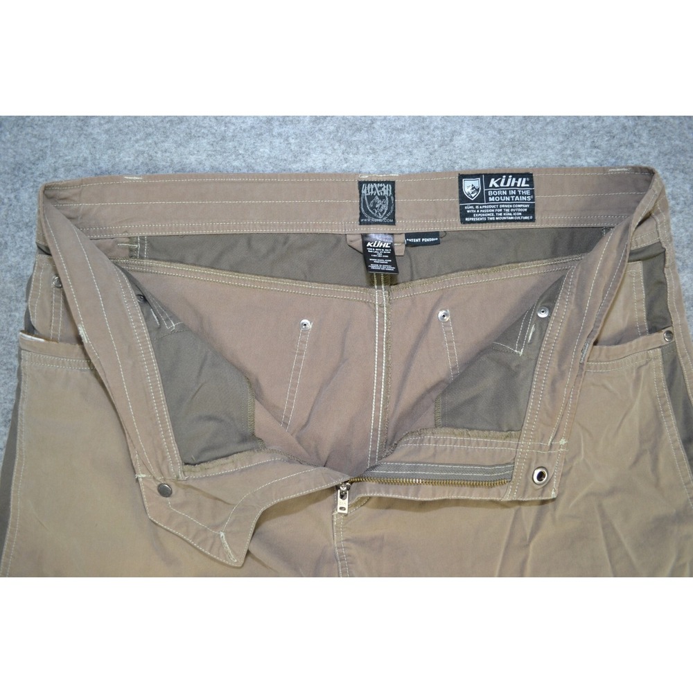 Kuhl Radikl Pants Mens 40x30 Beige Patent Pending Logo 5-Pockets Straight Leg - Picture 4 of 16